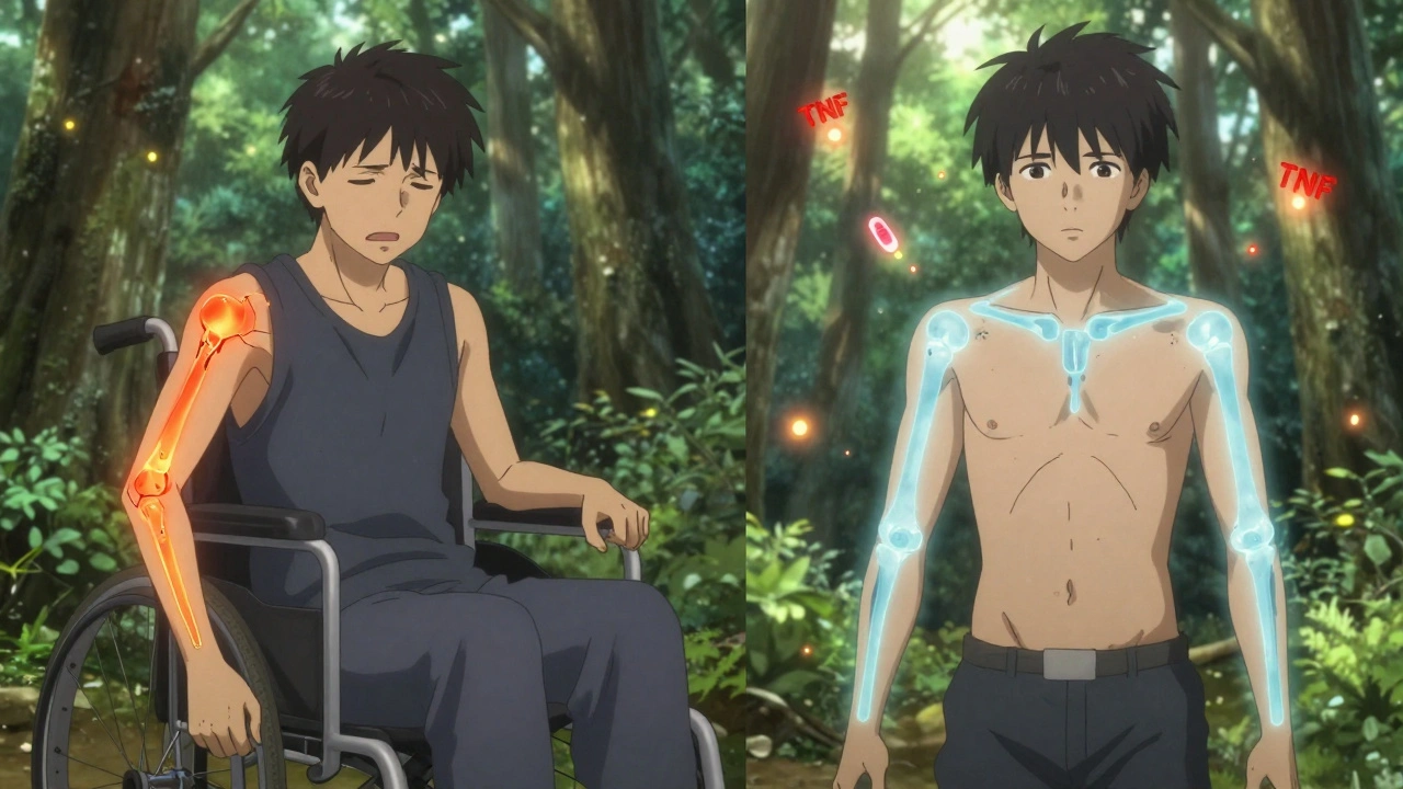 A patient transformed from wheelchair-bound to hiking freely, with invisible antibodies neutralizing inflammation.